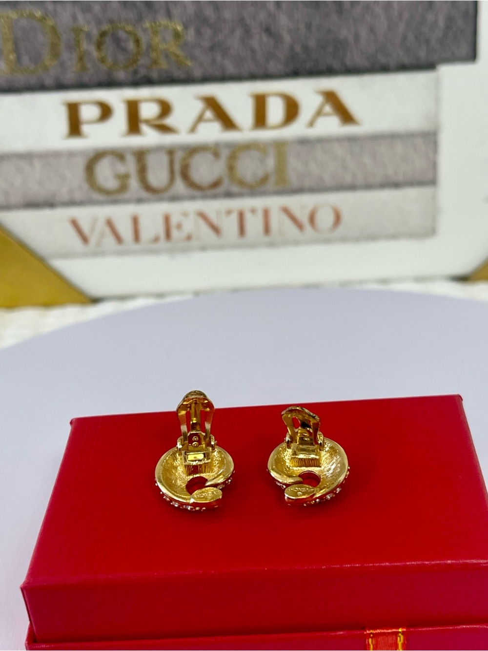 Givenchy Gold-tone Crystal Swirl Clip-On Earrings - Picture 6 of 6